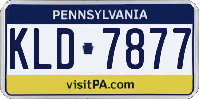 PA license plate KLD7877