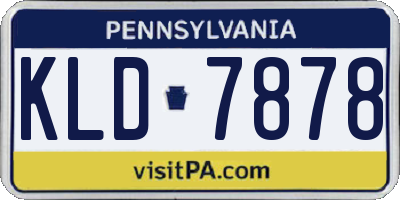 PA license plate KLD7878