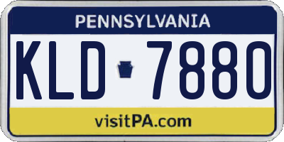 PA license plate KLD7880