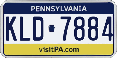 PA license plate KLD7884