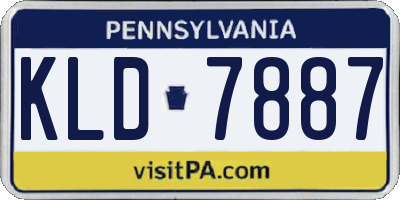 PA license plate KLD7887