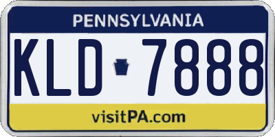 PA license plate KLD7888