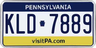 PA license plate KLD7889