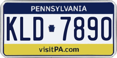 PA license plate KLD7890