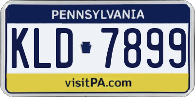 PA license plate KLD7899
