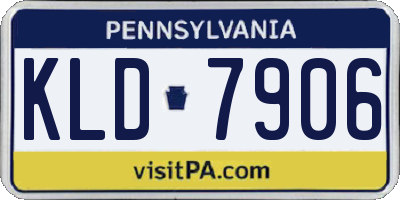 PA license plate KLD7906