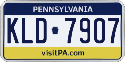 PA license plate KLD7907