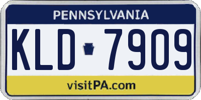 PA license plate KLD7909