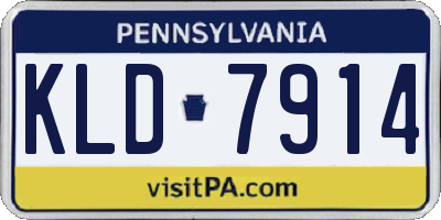PA license plate KLD7914