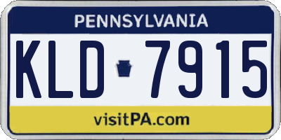 PA license plate KLD7915