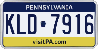 PA license plate KLD7916