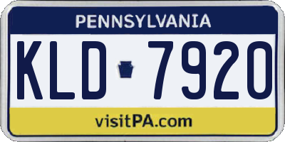 PA license plate KLD7920