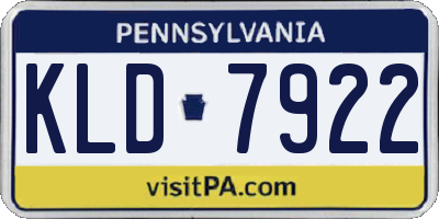 PA license plate KLD7922