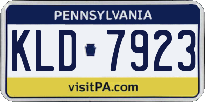 PA license plate KLD7923