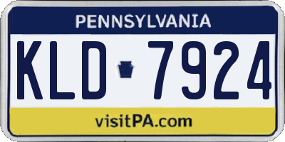 PA license plate KLD7924