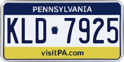 PA license plate KLD7925