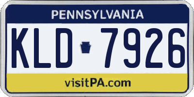 PA license plate KLD7926
