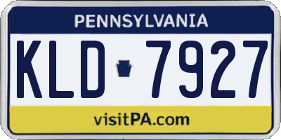PA license plate KLD7927