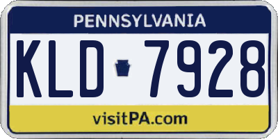PA license plate KLD7928