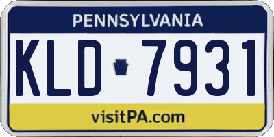PA license plate KLD7931