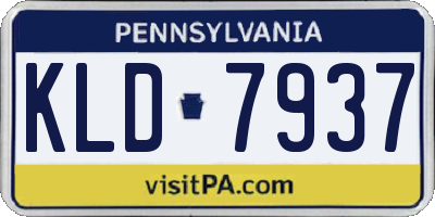 PA license plate KLD7937