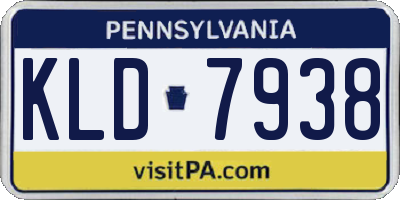 PA license plate KLD7938