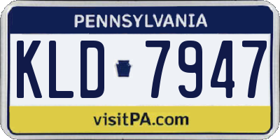PA license plate KLD7947