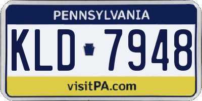 PA license plate KLD7948