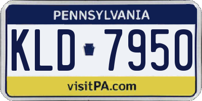 PA license plate KLD7950