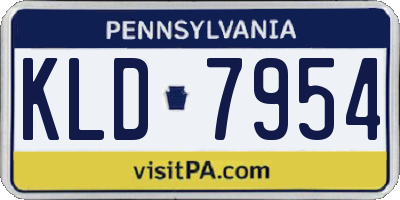 PA license plate KLD7954