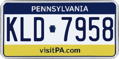 PA license plate KLD7958