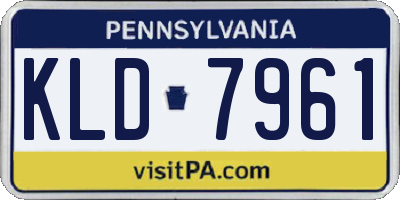 PA license plate KLD7961