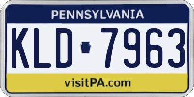 PA license plate KLD7963