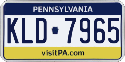 PA license plate KLD7965