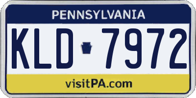 PA license plate KLD7972