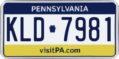 PA license plate KLD7981