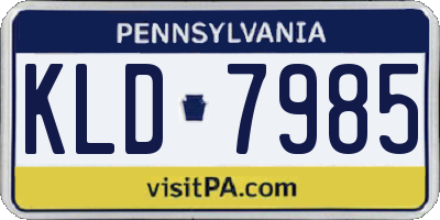 PA license plate KLD7985