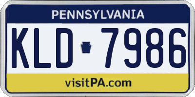 PA license plate KLD7986