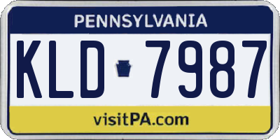 PA license plate KLD7987