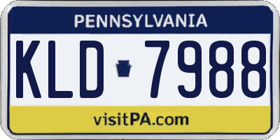 PA license plate KLD7988