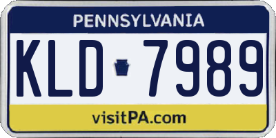 PA license plate KLD7989