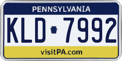 PA license plate KLD7992