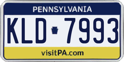 PA license plate KLD7993