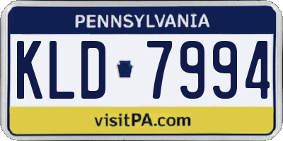 PA license plate KLD7994