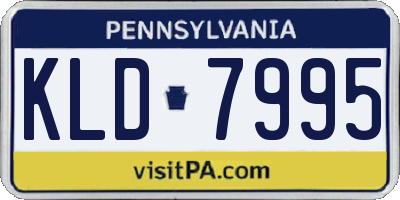 PA license plate KLD7995