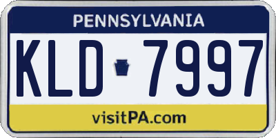 PA license plate KLD7997