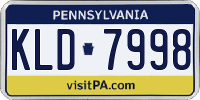 PA license plate KLD7998