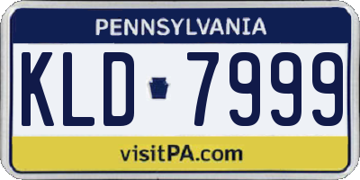 PA license plate KLD7999