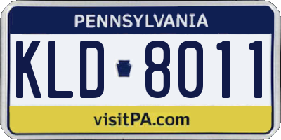 PA license plate KLD8011