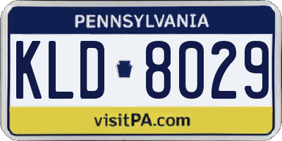 PA license plate KLD8029